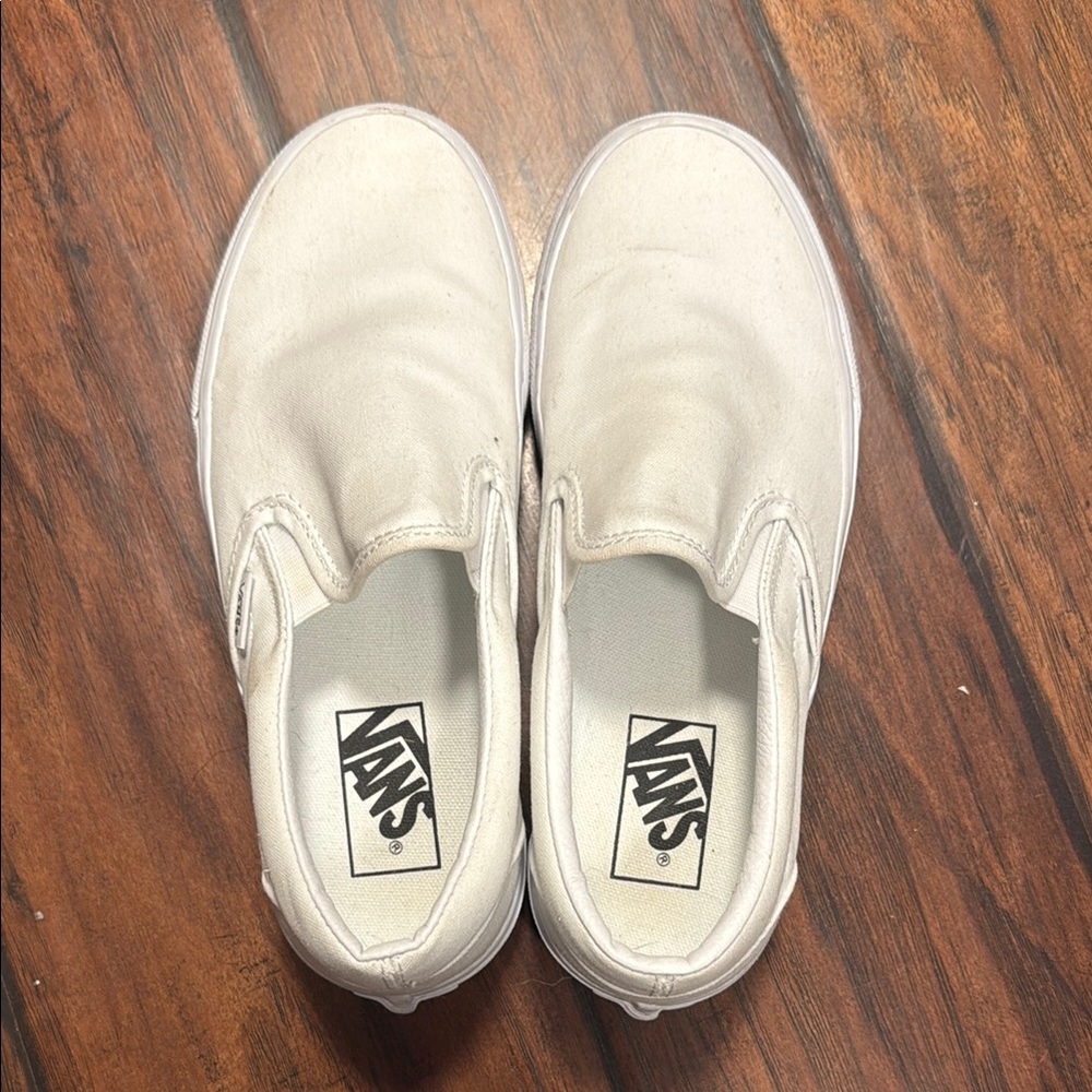 Vans White Slip-On Sneakers